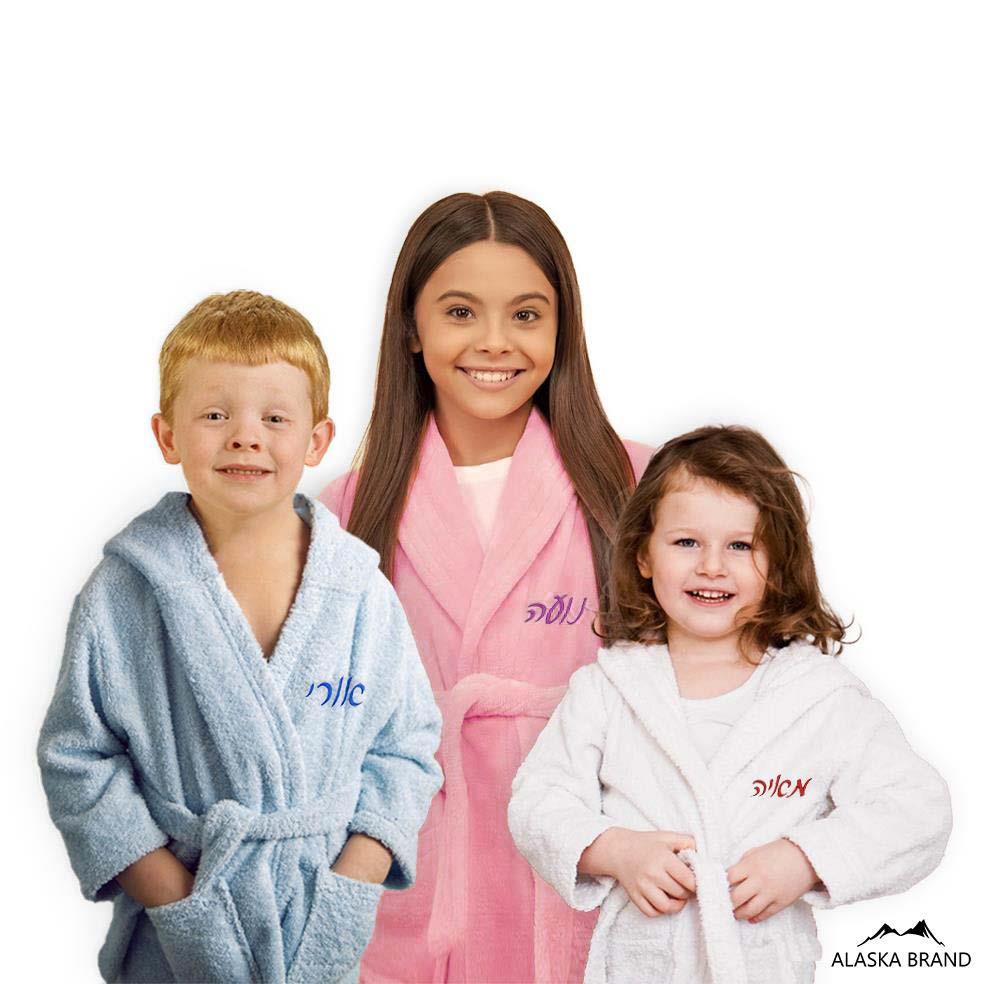 חלוקים לילדים ונוער איכותיים עם כובע 100% כותנה | אפשרות לתוספת רקמה אישית - מבחר צבעים