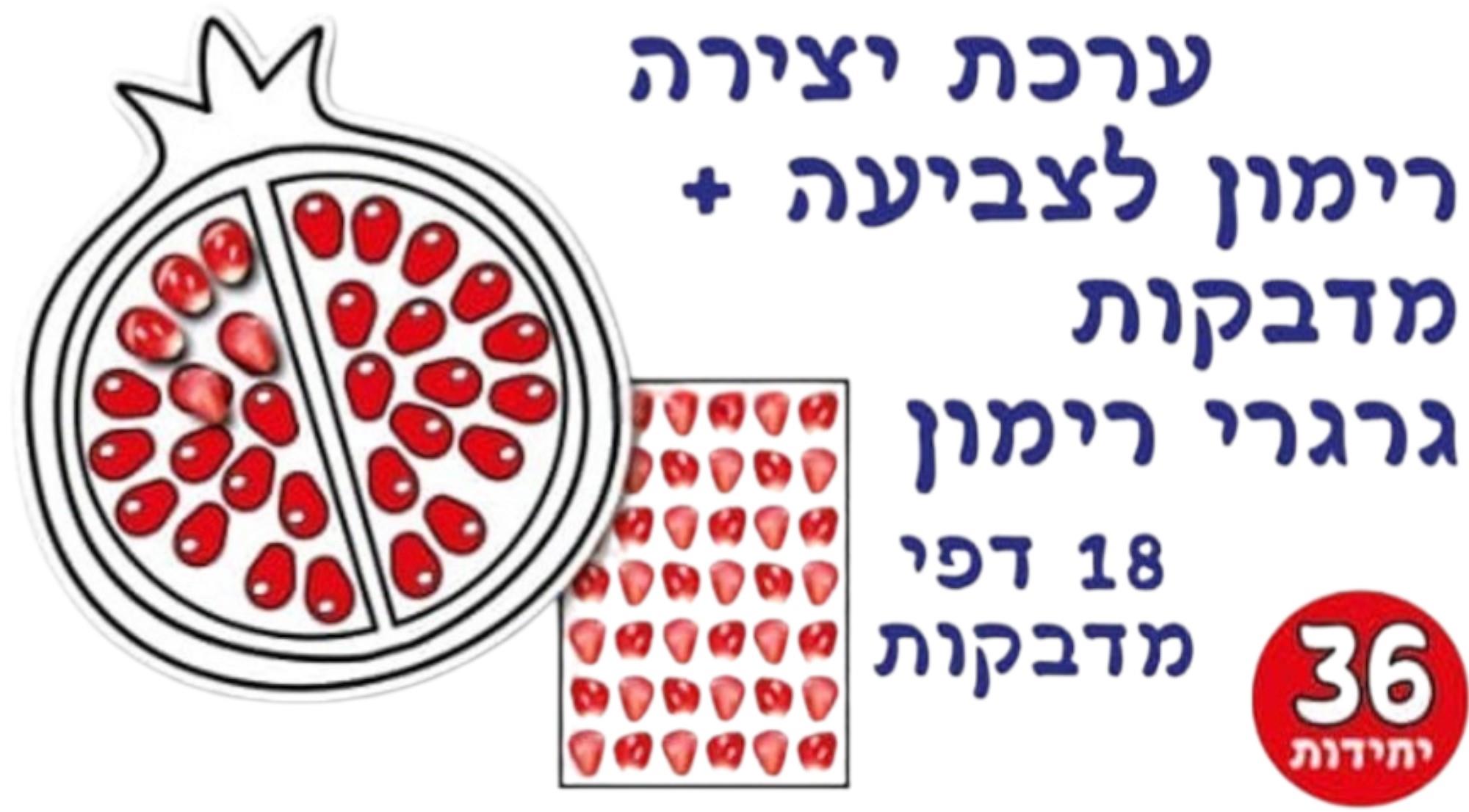 עבודת יצירה רימון + מדבקות