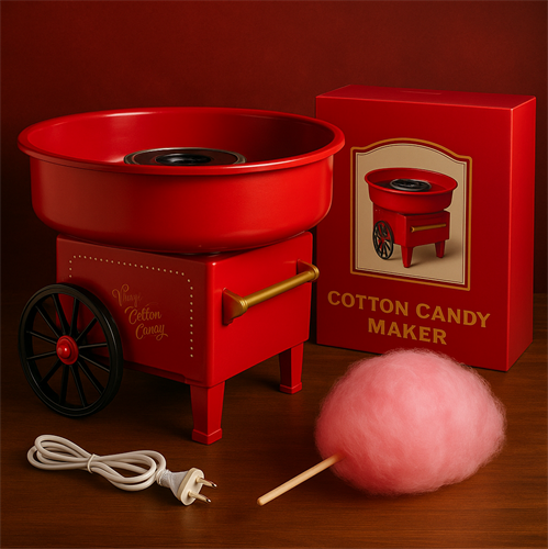 מכונת סוכר חשמלית צמר גפן מתוק (שערות סבתא) בסגנון רטרו