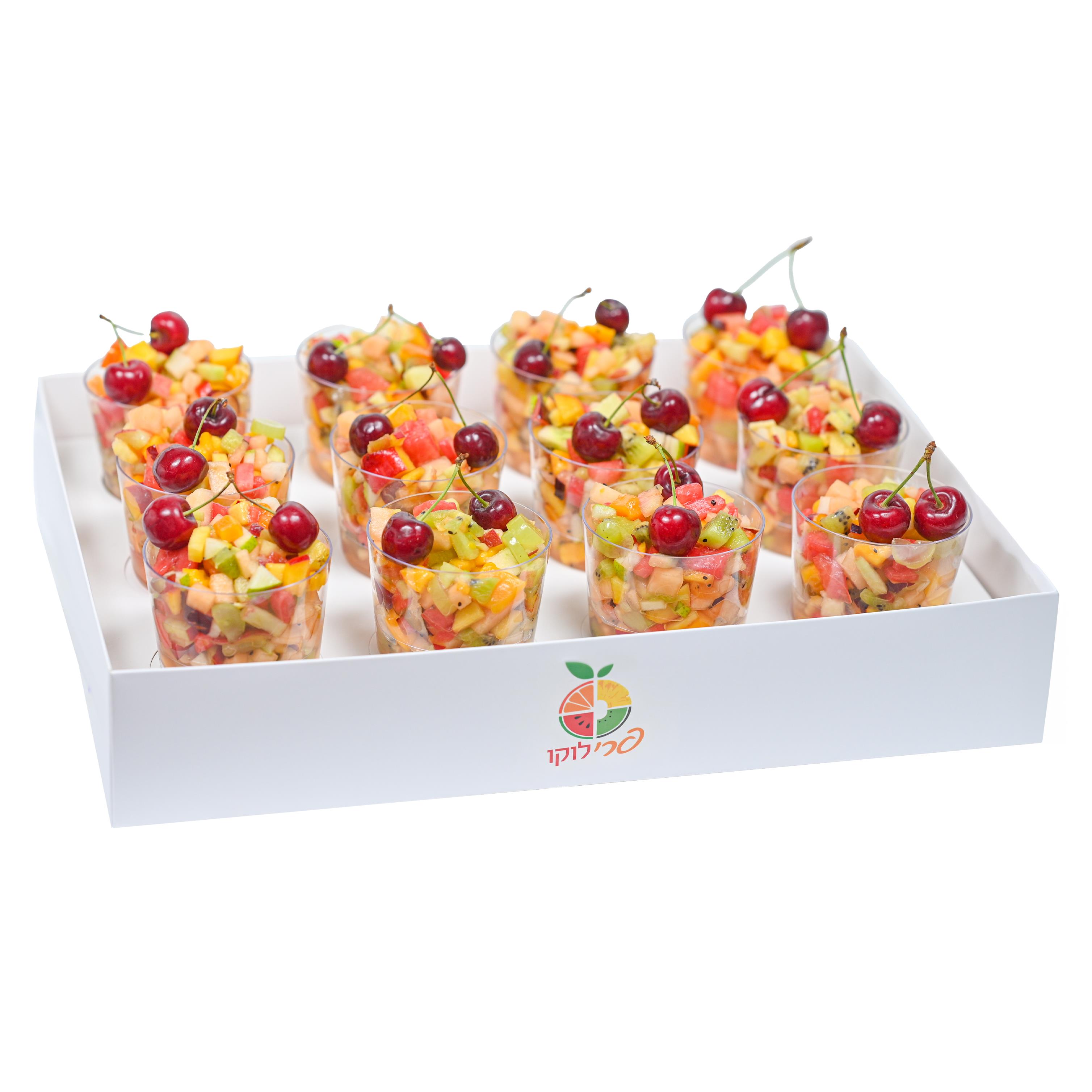 סלט פירות העונה - מארז 12 כוסות