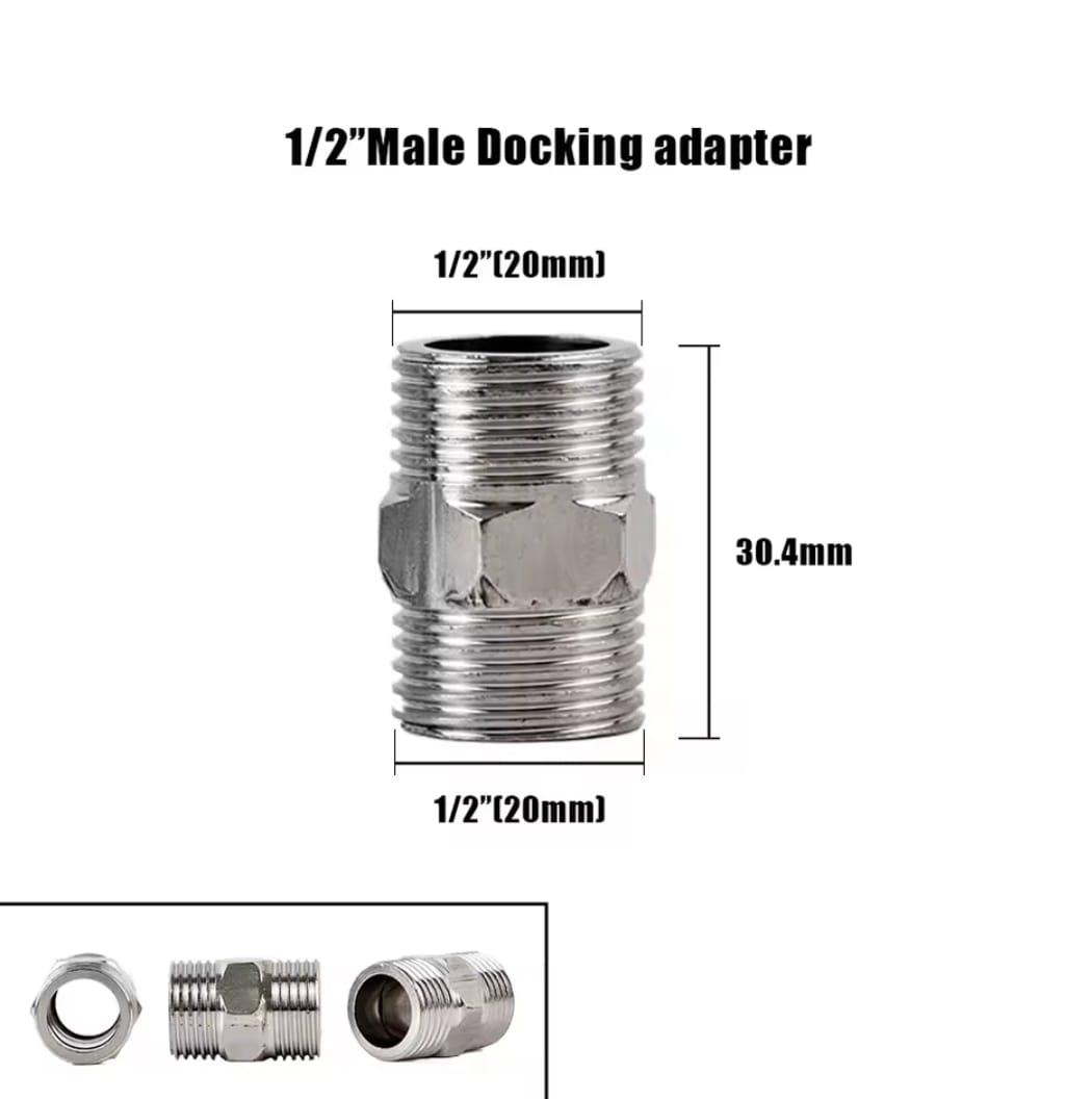 ניפל 20 ממ חצי כפול זכר דו צדדי הברגה 2\1 BSP נירוסטה 304 קמפינג לייף