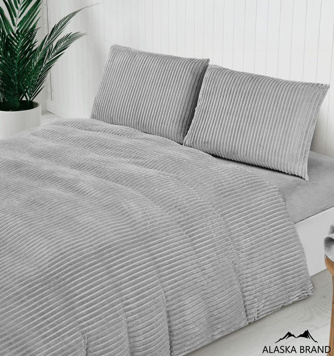 מצעי 100% פלנל רך ומחמם במיוחד | דגם אלונה אפור