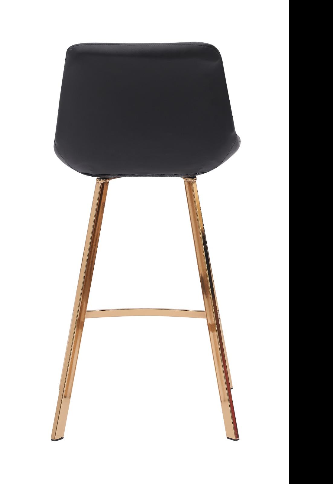 כסא בר מעוצב דגם ניס גולד דמוי עור שחור כסא בר מעוצב דגם ניס גולד דמוי עור שחור