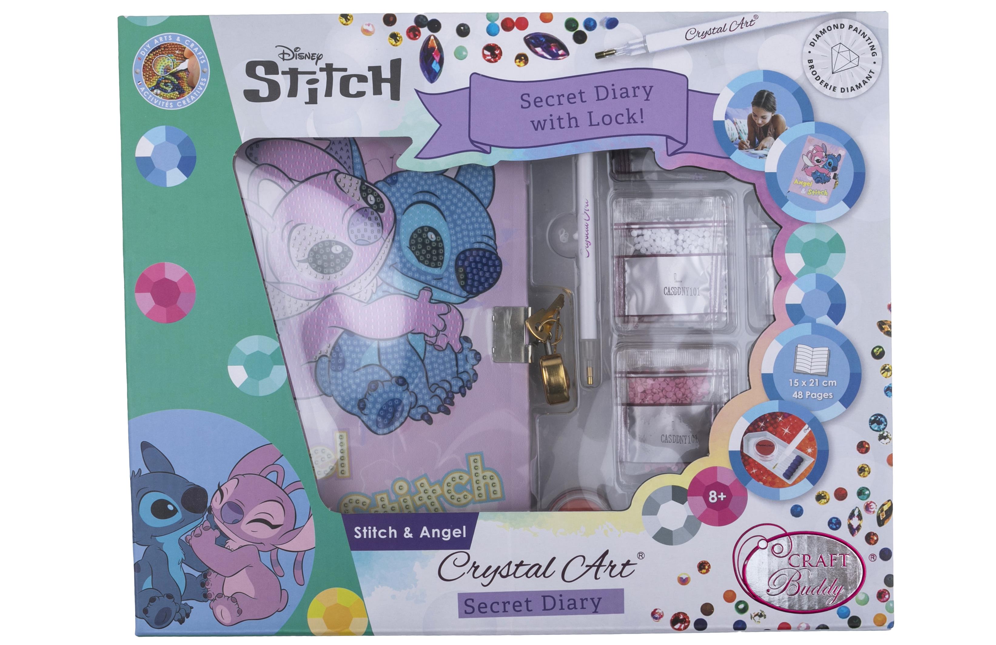 אומנות קריסטל - יומן עם מנעול - סטיץ' ואנג'ל אומנות קריסטל - יומן עם מנעול - סטיץ' ואנג'ל