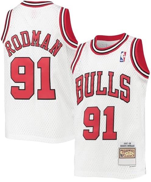 גופיית דניס רודמן לבנה שיקגו בולס NBA