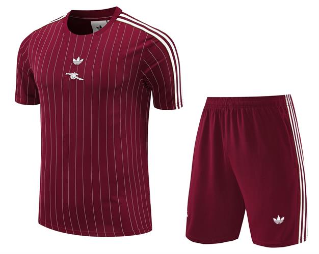 ארסנל חליפת אימון קצרה בורדו לבן