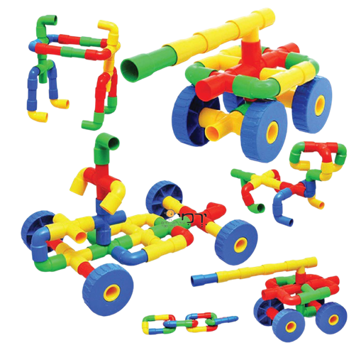 הרכבת צינורות וגלגלים במיכל