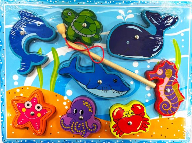 פאזל מגנט לפעוטות + חכה מעץ פאזל מגנט לפעוטות + חכה מעץ