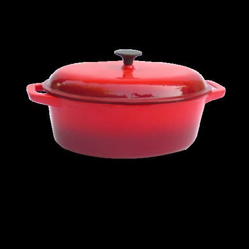 סיר יציקת ברזל אובלי  עם ציפוי אמייל 6 ליטר