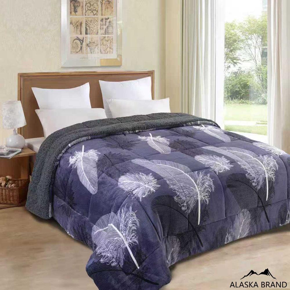 שמיכת פוך פינוק עם מילוי דו צדדית קורל פליז | דגם Leaf