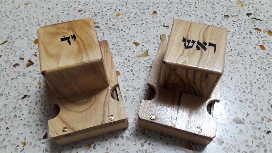 זוג בתי תפילין מעץ זית
