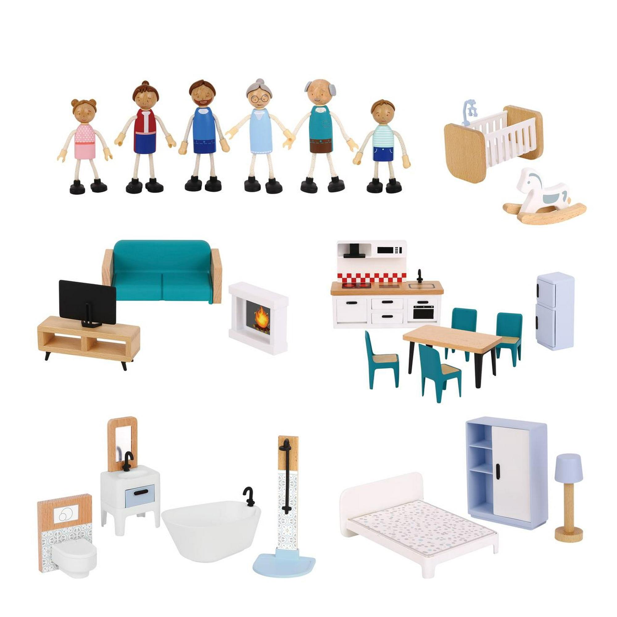 בית בובות מפואר מעץ + ריהוט בית בובות מפואר מעץ + ריהוט