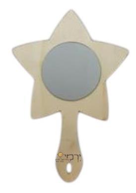 מראה מעץ + ידית ליצירה