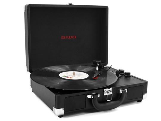 פטיפון בלוטוס מזוודה עם רמקולים סטריאו מובנים מבית Aiwa דגם ATT-21 פטיפון בלוטוס מזוודה עם רמקולים סטריאו מובנים מבית Aiwa דגם ATT-21