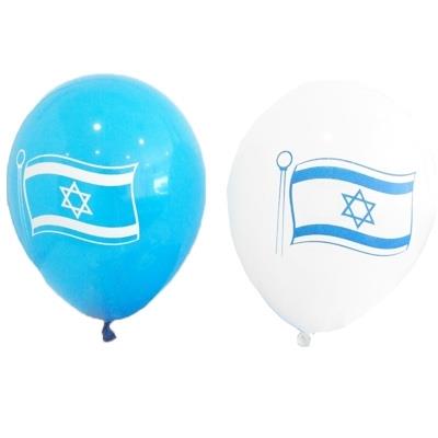 בלונים כחול לבן הדפס דגל ישראל
