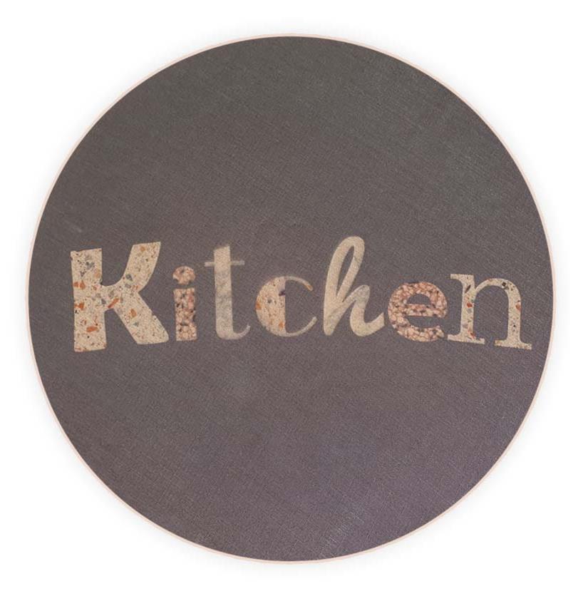 שטיח מטבח עגול איכותי בתוספת גומי בתחתית - Kitchen 2 (מתנקה בקלות!)