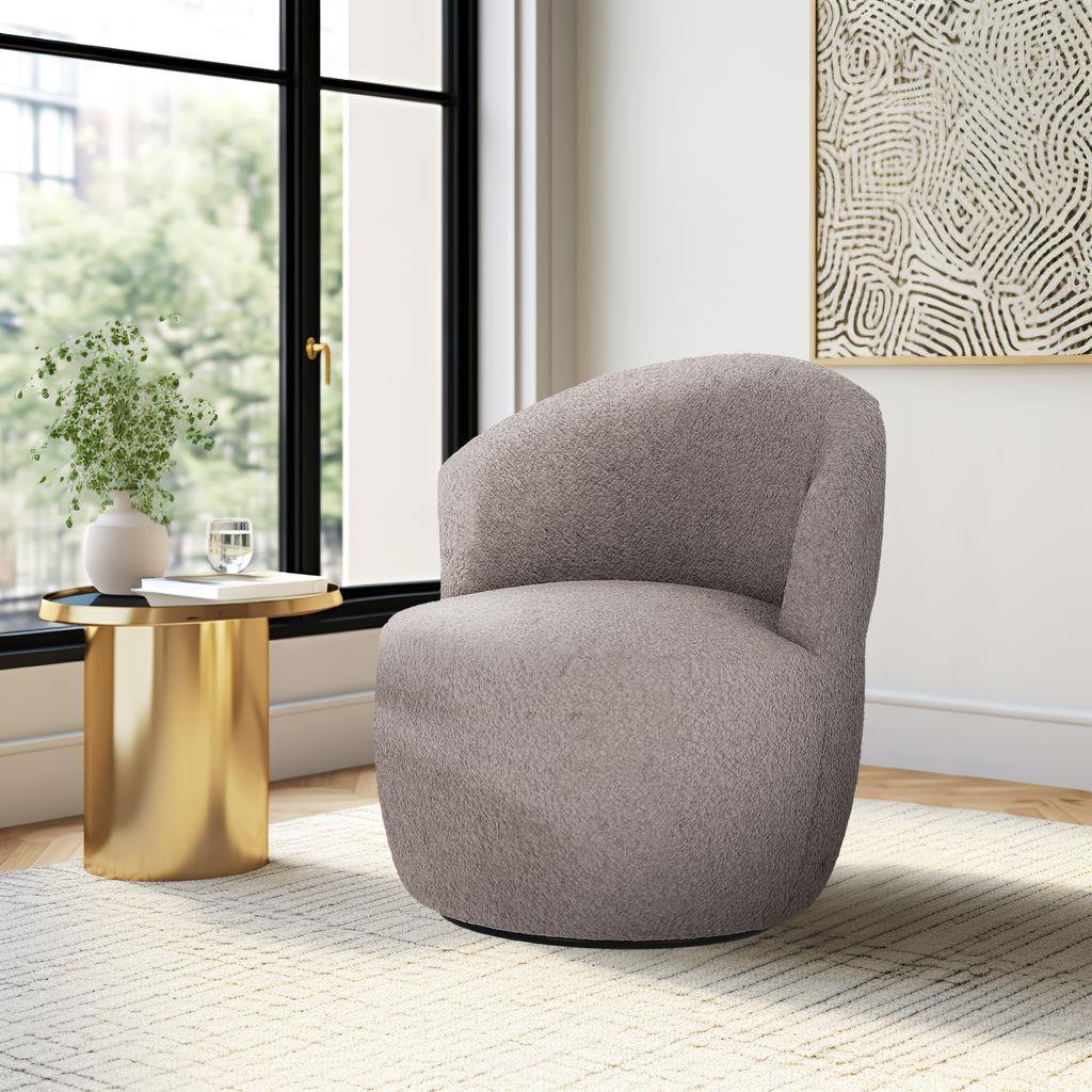 כורסא מעוצבת יוקרתית לבית דגם אדיסון בד בוקלה צבע אפור