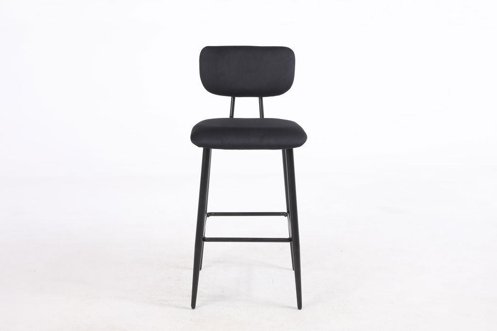 כסא בר מעוצב דגם ונציה בד צבע שחור