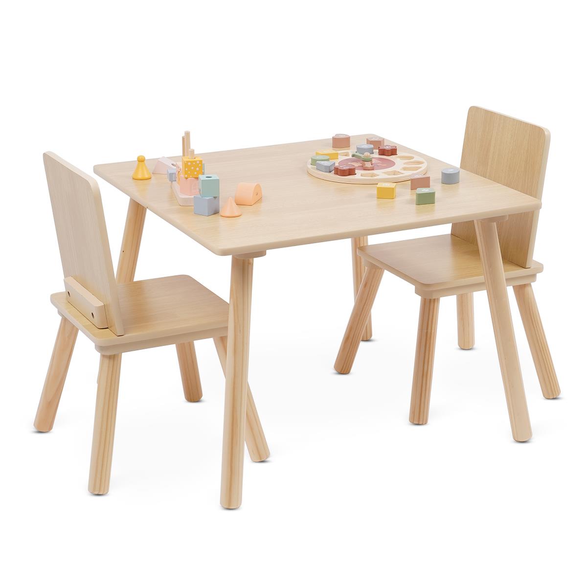 שולחן + 2 כיסאות מעץ איכותי