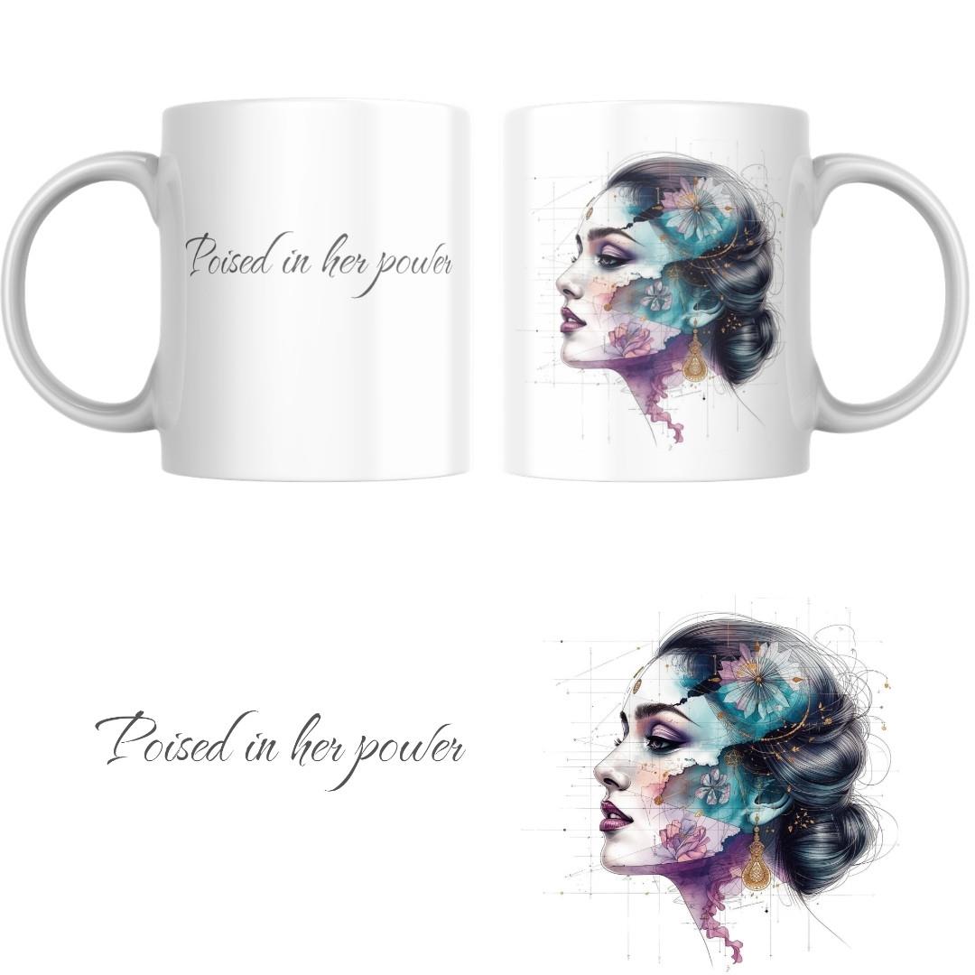 ספל מעוצב לאישה עצמאית, מתנה ליזמית, inspirational mug for confident women, ספל אלגנטי למשרד, מתנה יוקרתית לאישה מצליחה