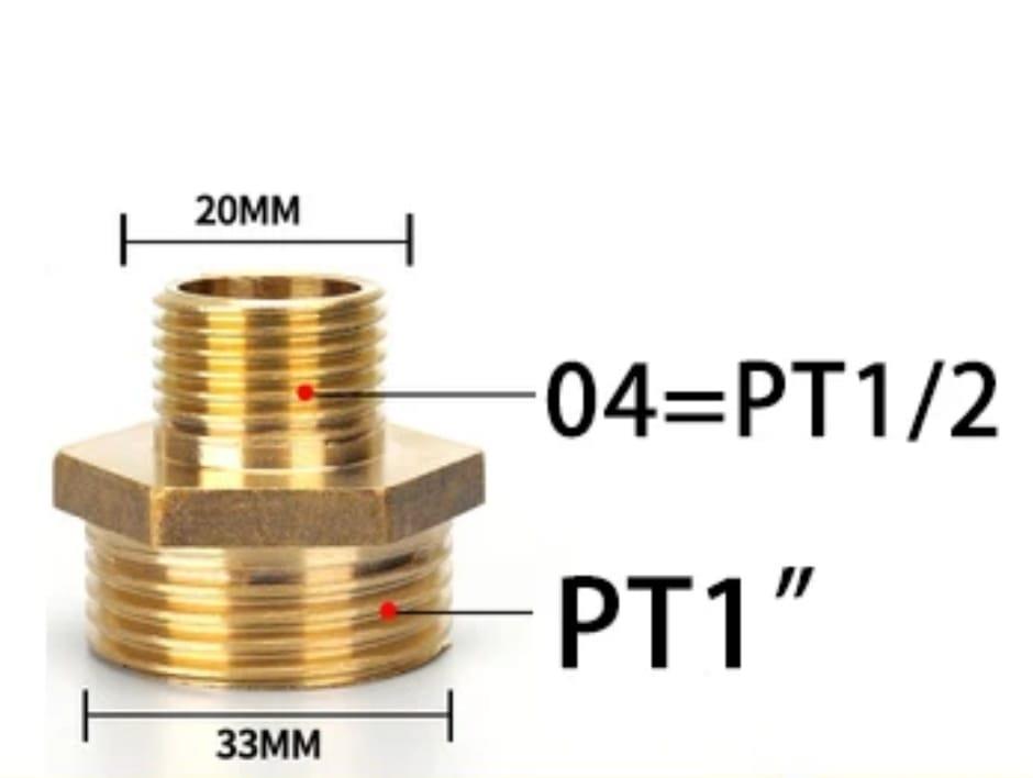 ניפל מעבר מהברגה 2\1 להברגה 1'' צול ולהיפך חיבור נחושת פליז זכר זכר קמפינג לייף