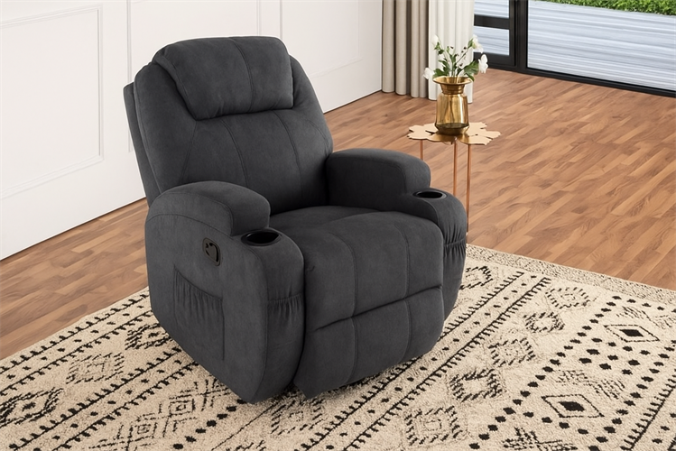 כורסאת טלוויזיה מתנדנדת מעוצבת יוקרתית דגם פרו צבע אפור