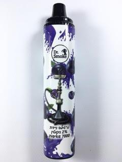 נרגילה אלקטרונית ניידת חד פעמית כ 7000 שאיפות Dr. Smoke Disposable 20mg בטעם אוכמניות אייס