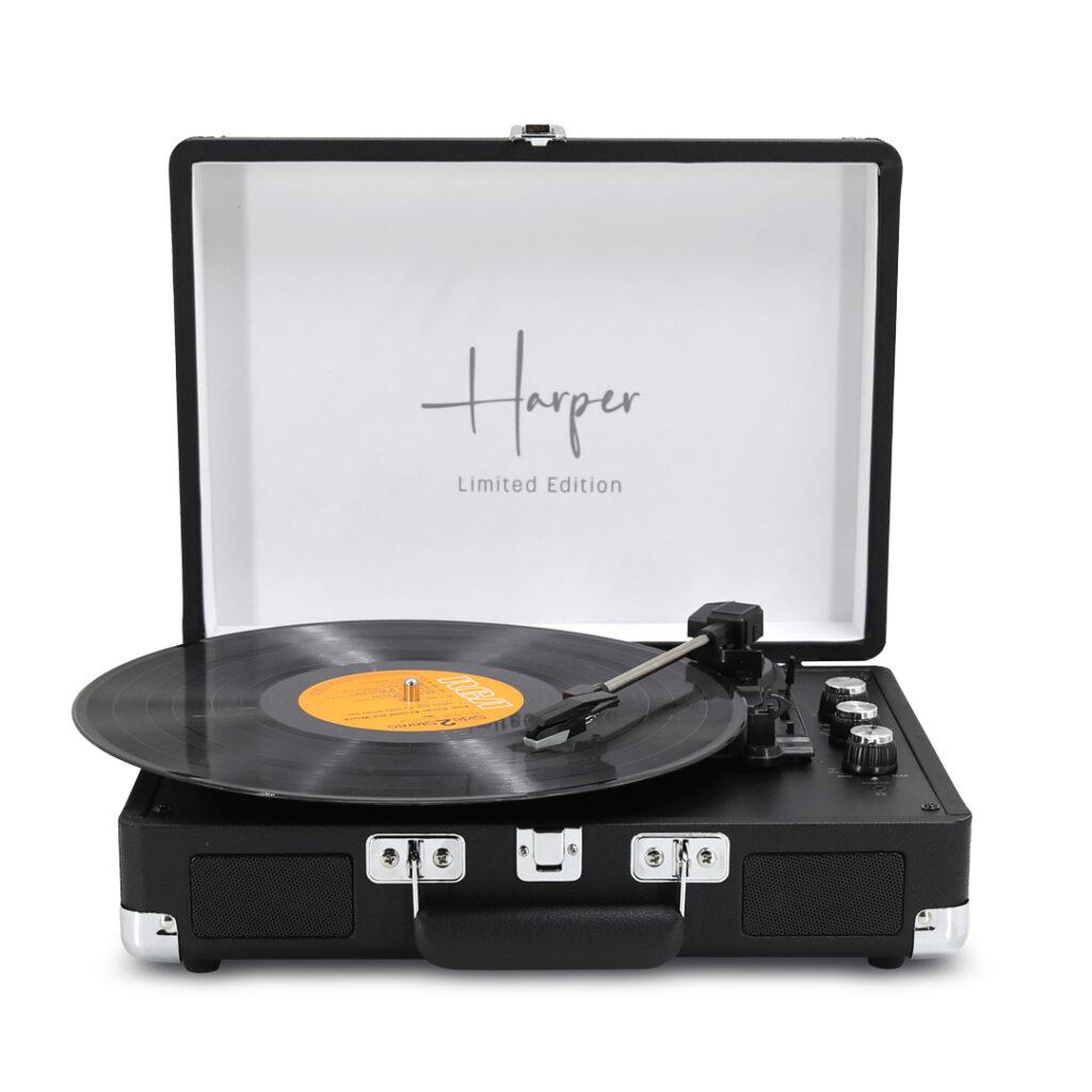 פטיפון  Harper -HRT12 + רדיו מזוודה רמקולים 10W מובנים, בלוטוס 5.4