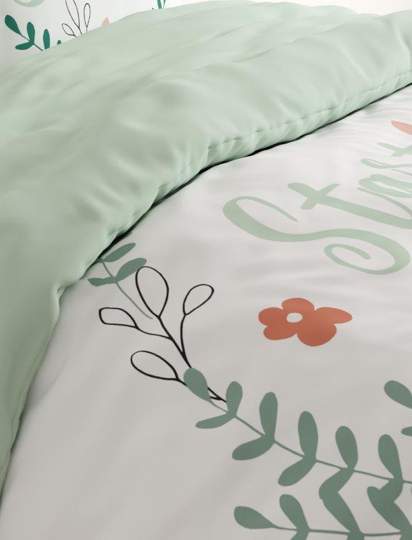 סט מצעים מיטה וחצי 100% כותנה דגם - סמייל