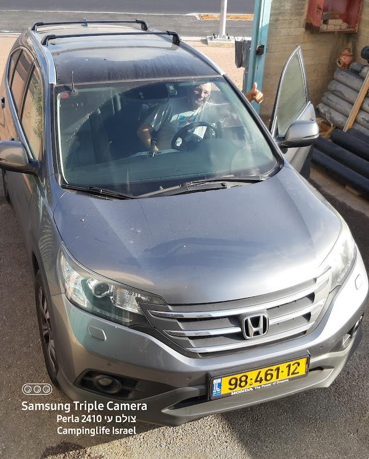 גגון הונדה CRV HONDA מודל 2012 ומעלה פסי רוחב לחיבור ישיר על פסי אורך מקוריים על הגג קמפינג לייף