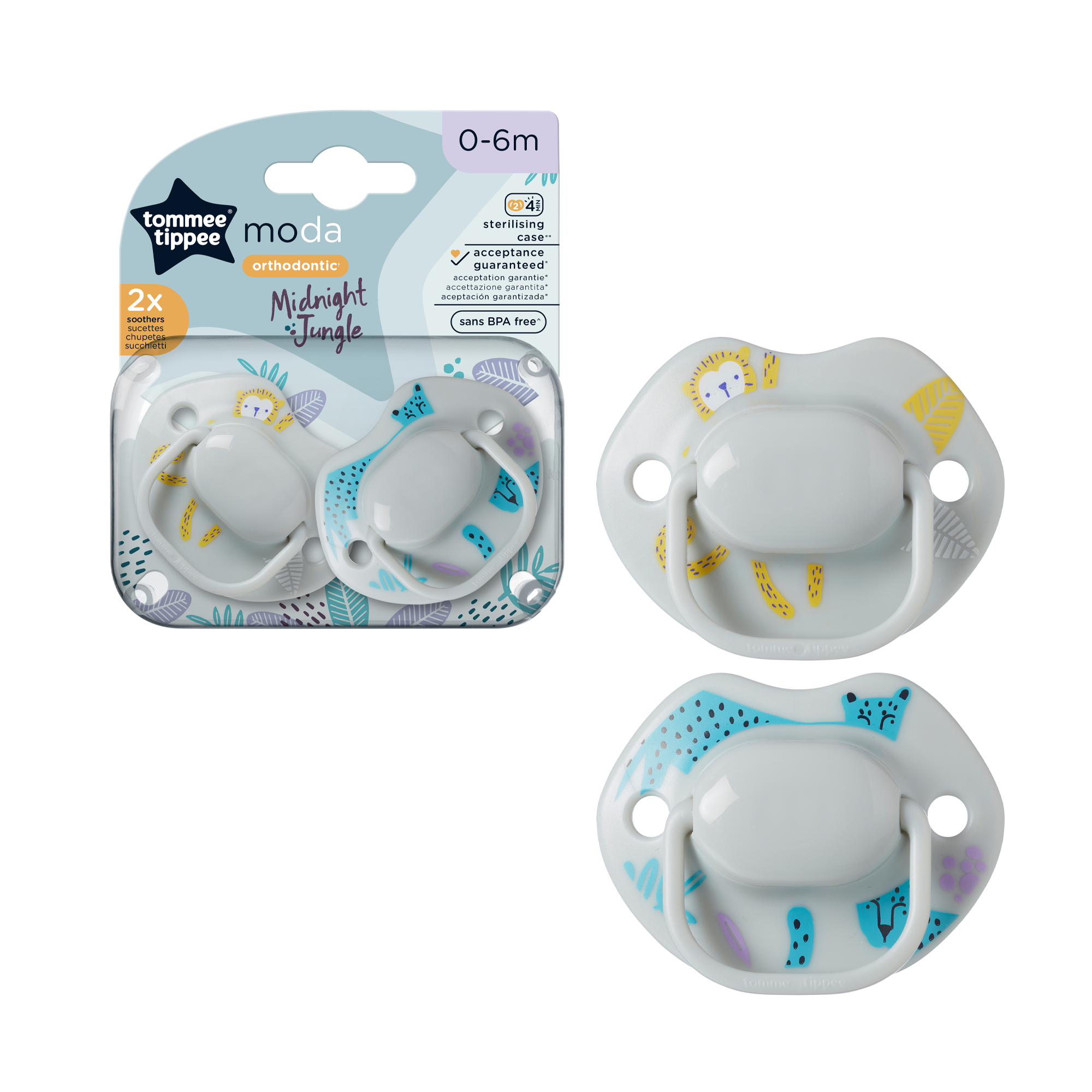 זוג מוצצים 0-6 - MODA מודה - ג'ונגל