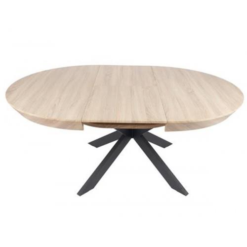 שולחן פינת אוכל עגול לבית נפתח 1.30-2.30 דגם וגאס צבע אלון