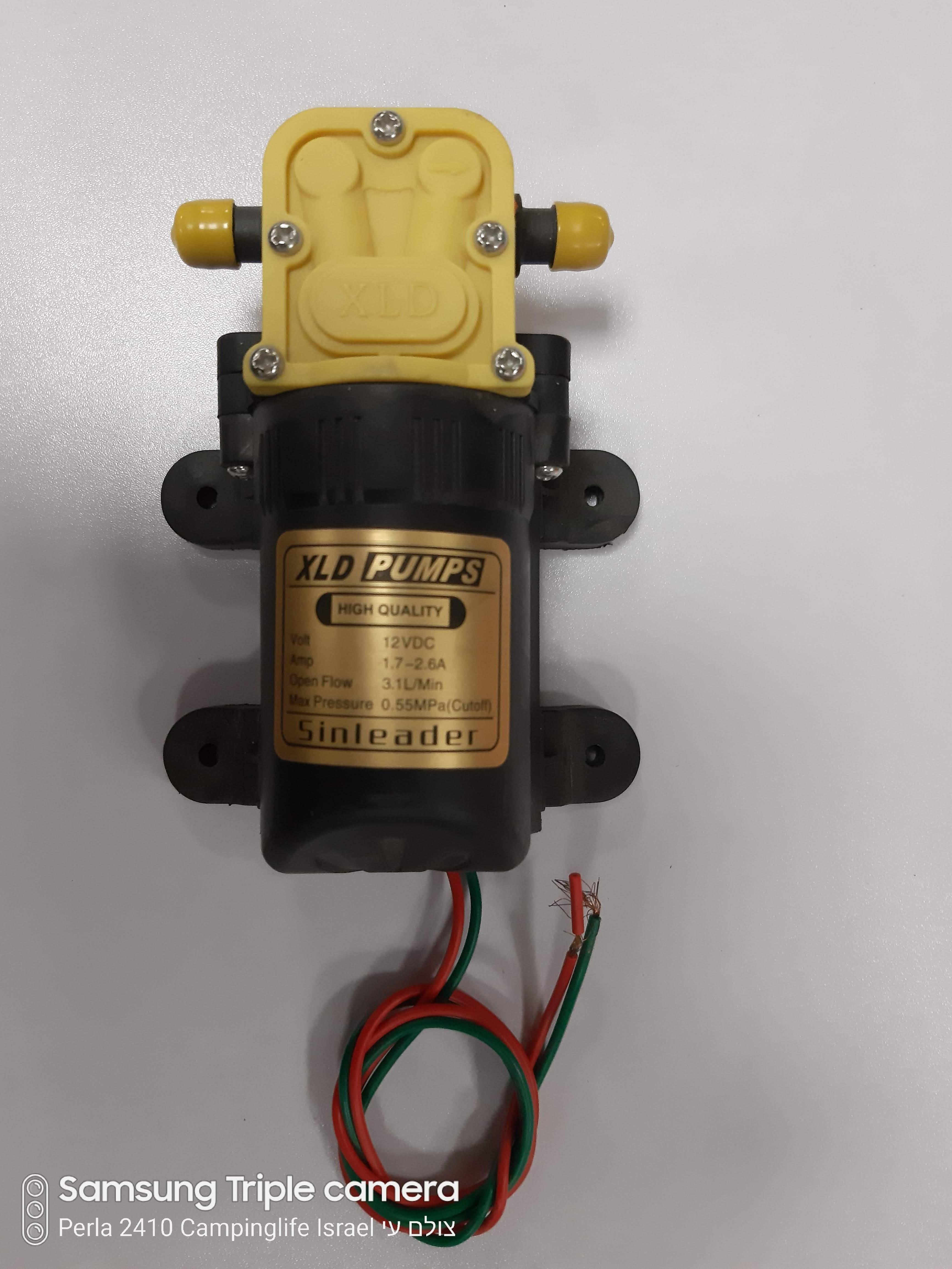 משאבת מים מנוע חשמלי DC 12 V הספק 3.1 ליטר לדקה לחץ 0.55 MPA דגם XLD קמפינג לייף