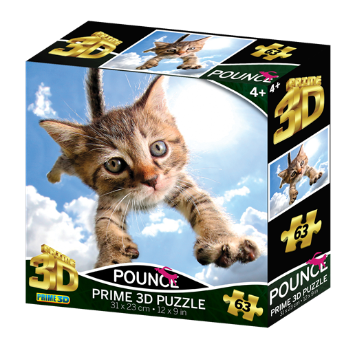 פאזל תלת מימד חתול ספארקלס 48 חלקים מבית Prime 3D