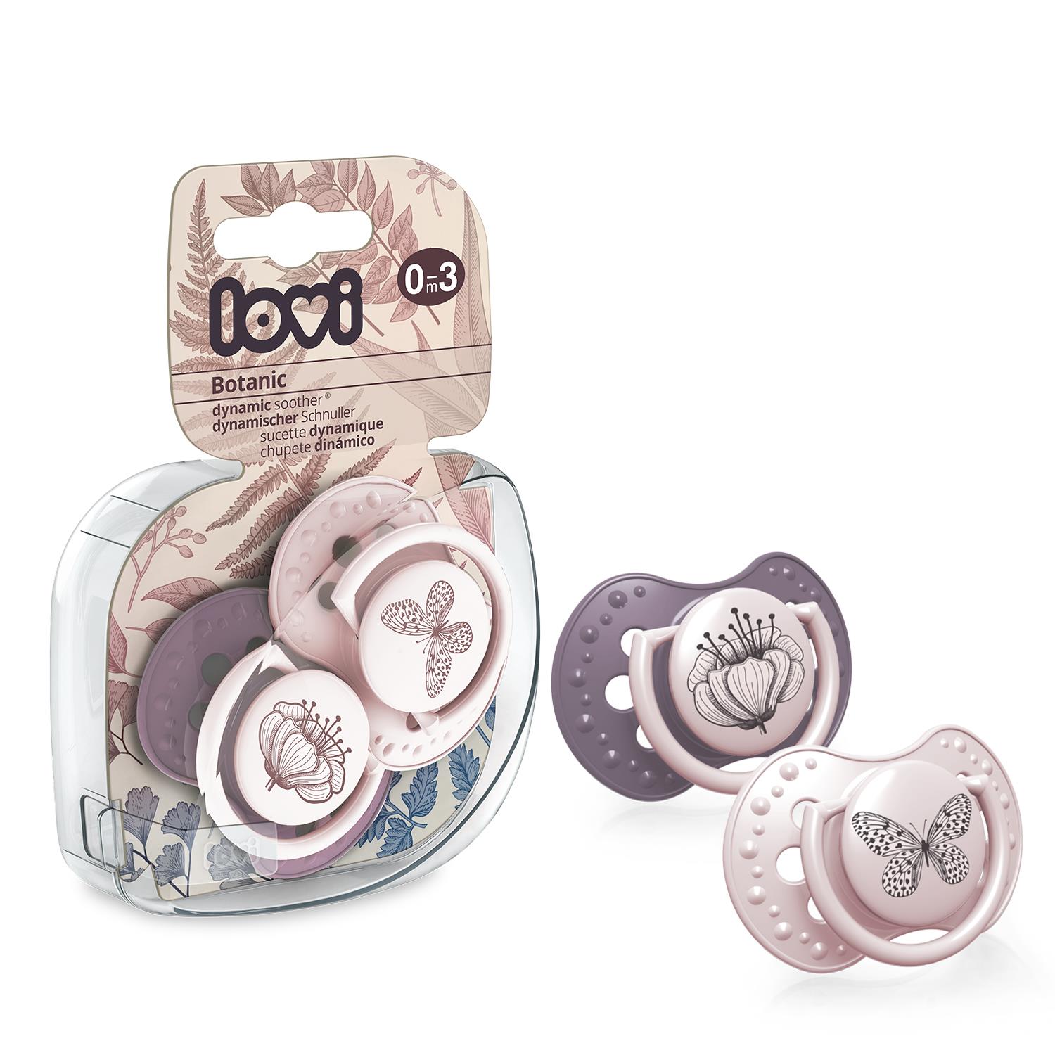 זוג מוצצי לאבי מהדורת בוטניקה 0-3 ורוד