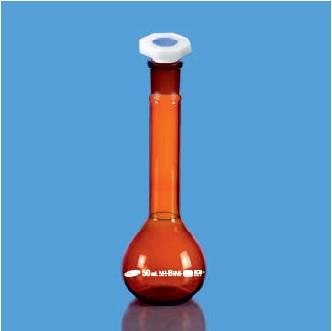 בקבוק מדידה חום קלאס A עם תעודה - FLASK AMBER VOLUMETRIC "A" WITH CERTIFICATE