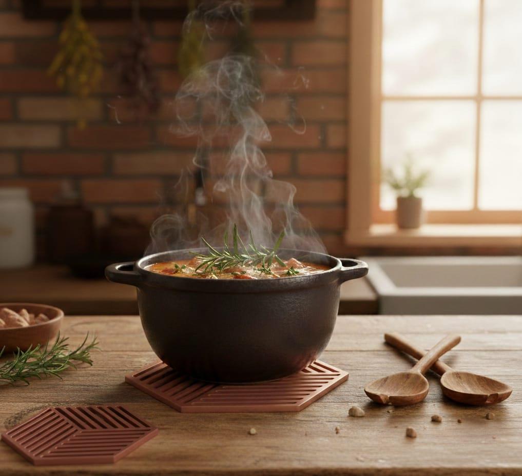 תחתית סיליקון איכותית לסירים חמים מבית SOLTAM – הגנה וסטייל למטבח