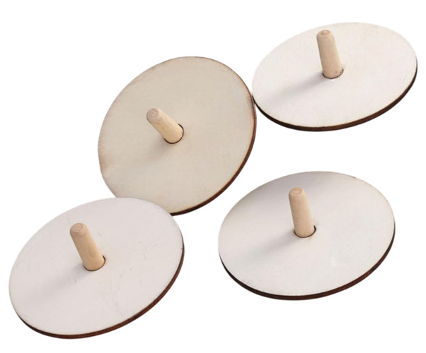 סביבון עץ שטוח ליצירה