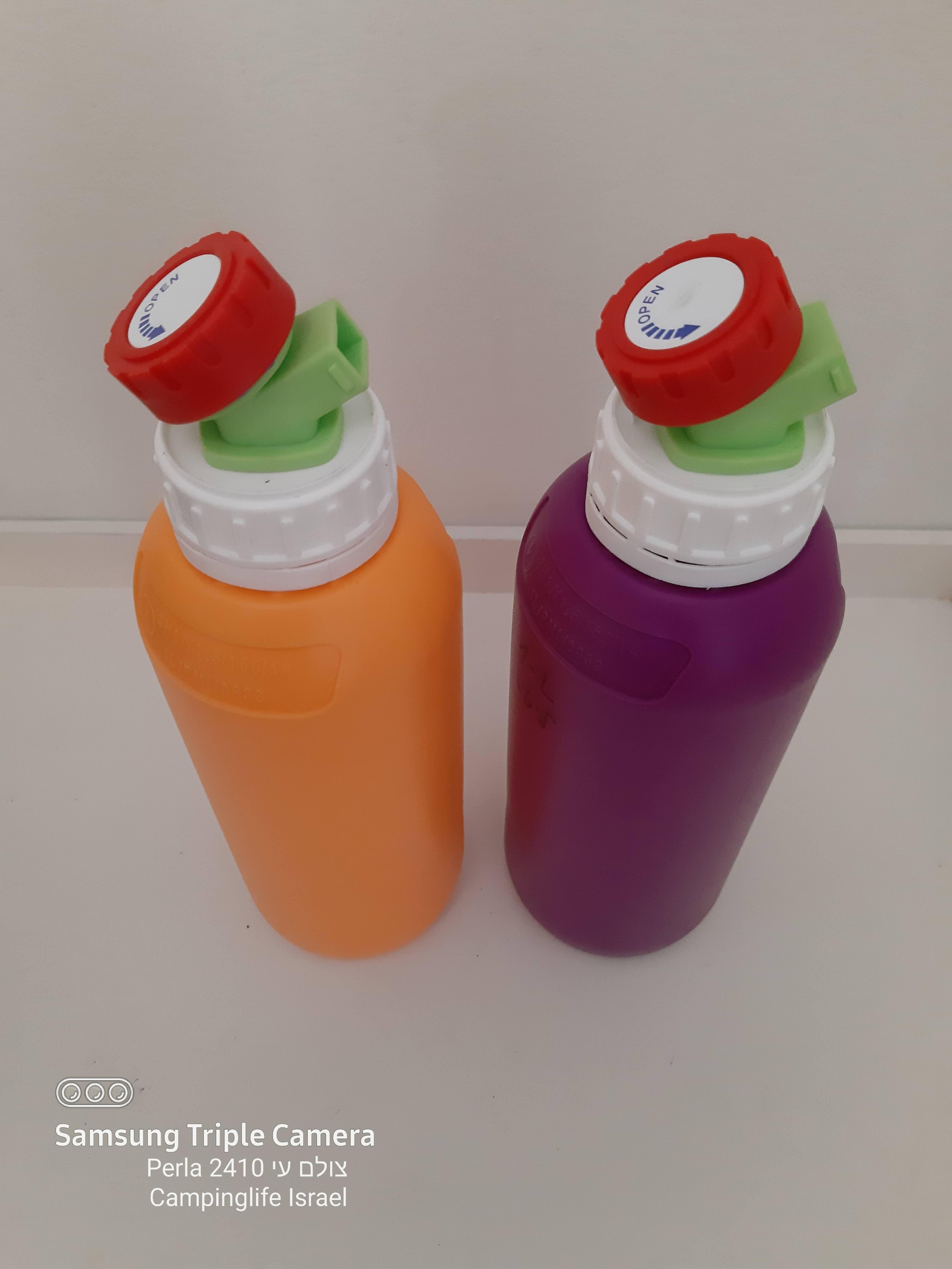 בקבוק מיכל 1 ליטר הבקבוק מתאים למים שמן זית חומץ ועוד צבע סגול עם ברז