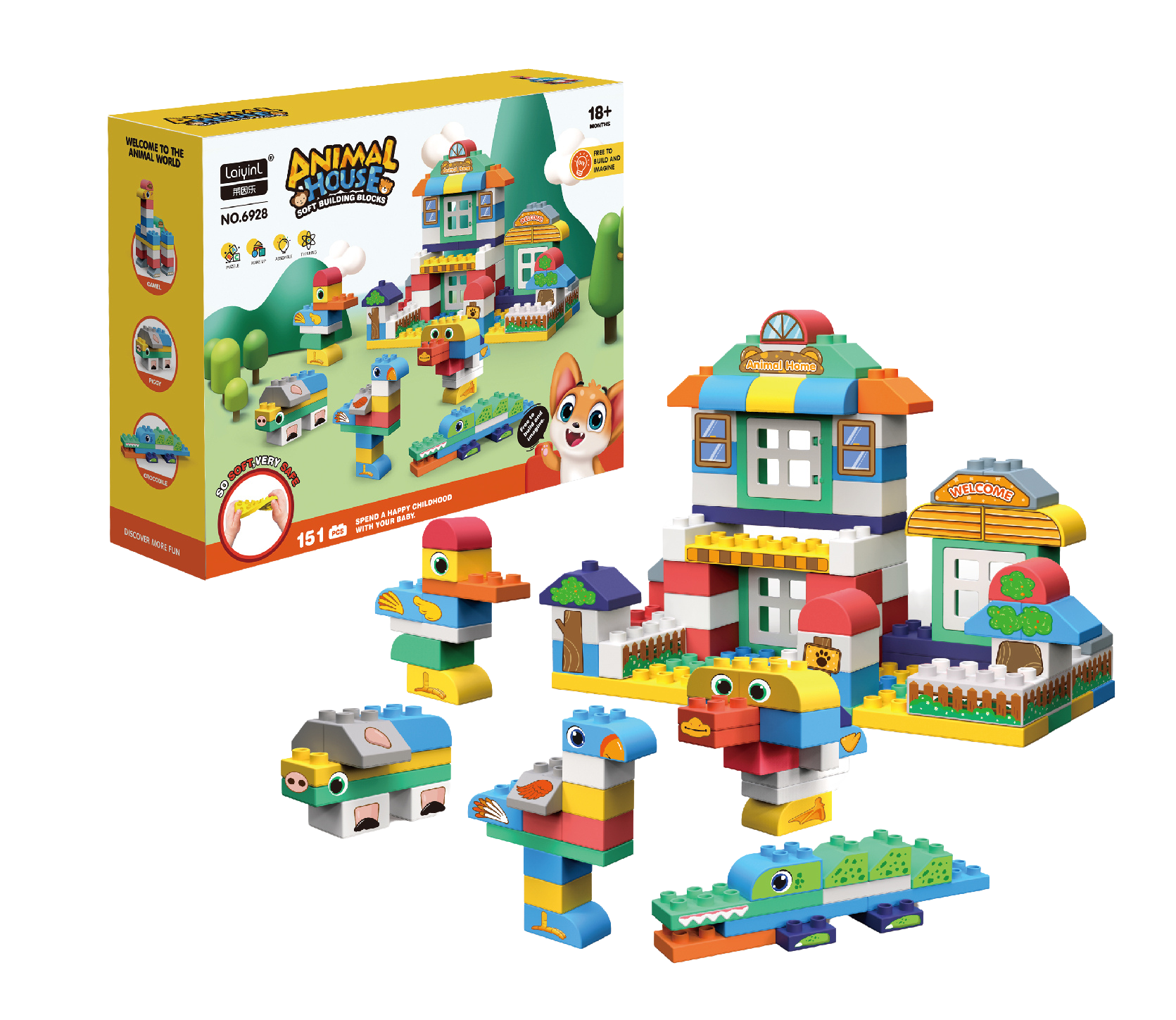 סופט בלוקס Soft Blocks משחק הרכבה 151 אבני הרכבה גמישות