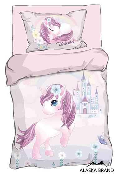 סט מצעים + פוך - להיט לילדים | דגם חד קרן