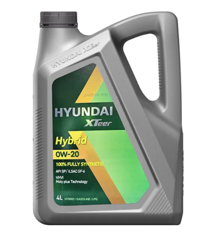 שמן מנוע יונדאי 100% סינטטי - HYUNDAI XTeer Hybrid 0W-20; תכולה 4 ליטר