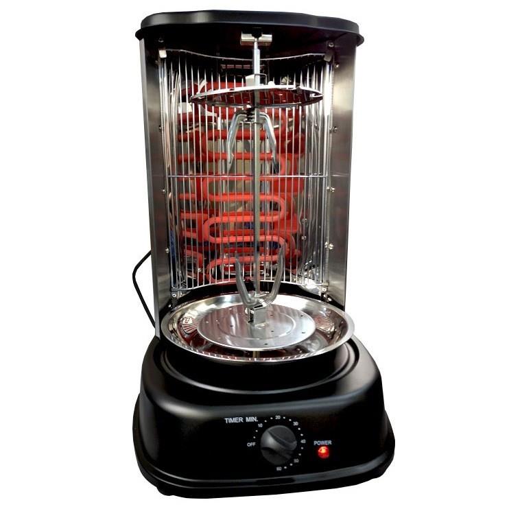 מכשיר שווארמה ביתי מקצועי BOSS – הספק 2000W כולל 7 שיפודים (שחור)