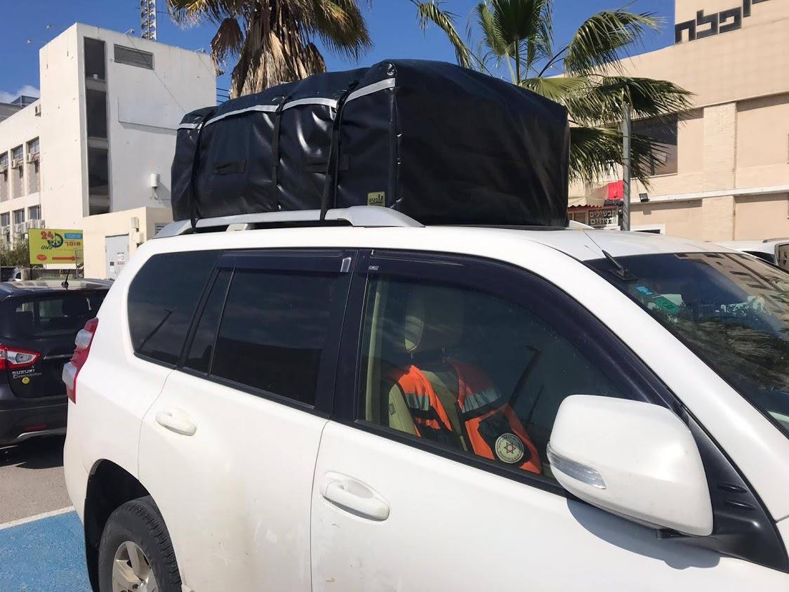 צימידן תיק לגג הרכב או לתא המטען 490 ליטר נגד מים % 98 צבע שחור גם לרכב ללא גגון