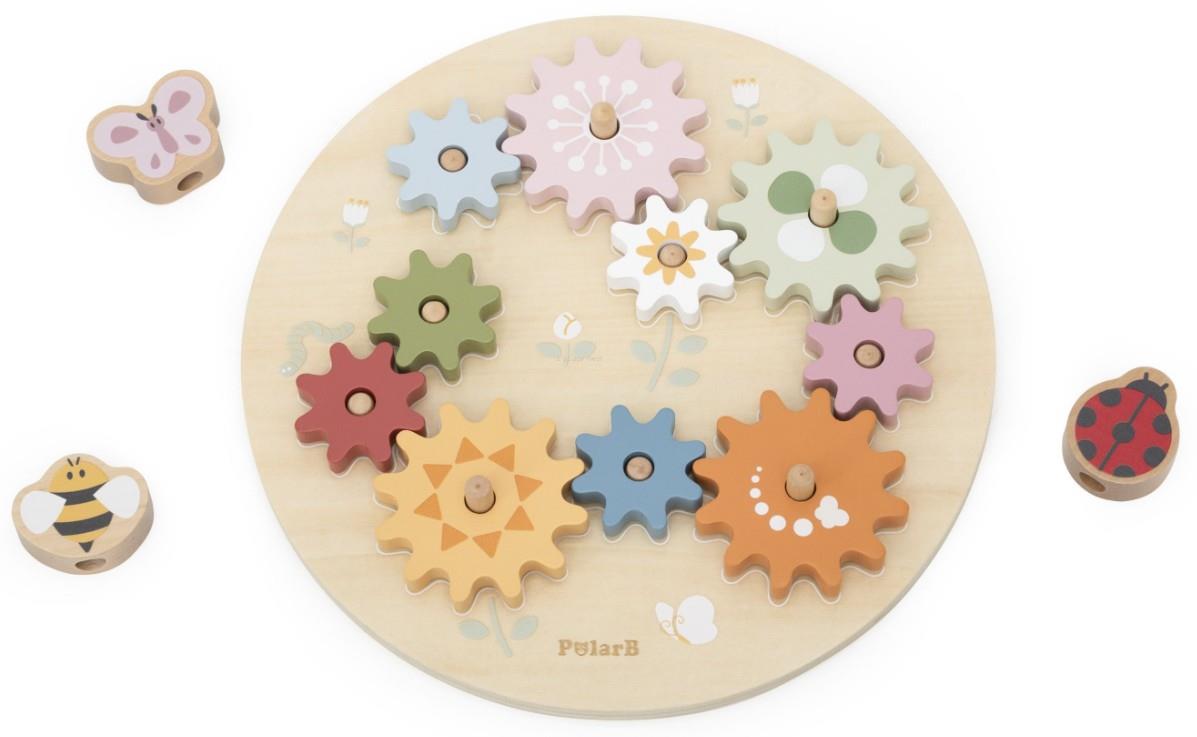 לוח גלגלי שיניים עגול מעץ