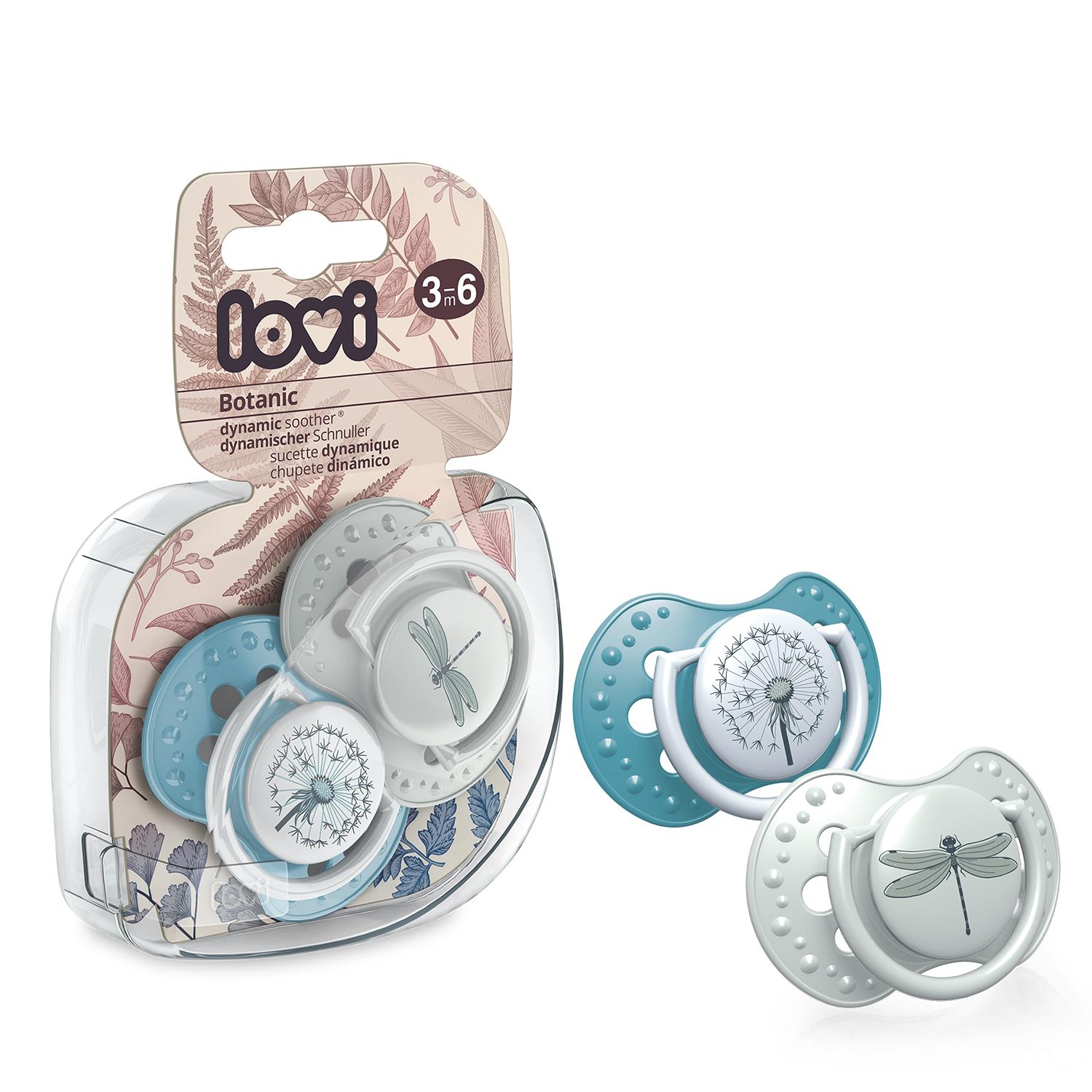 זוג מוצצי לאבי מהדורת בוטניקה 3-6 כחול