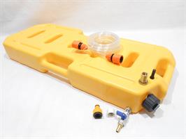 Tank with tap and top filling point copy includes breather flat tank 20 liters yellow