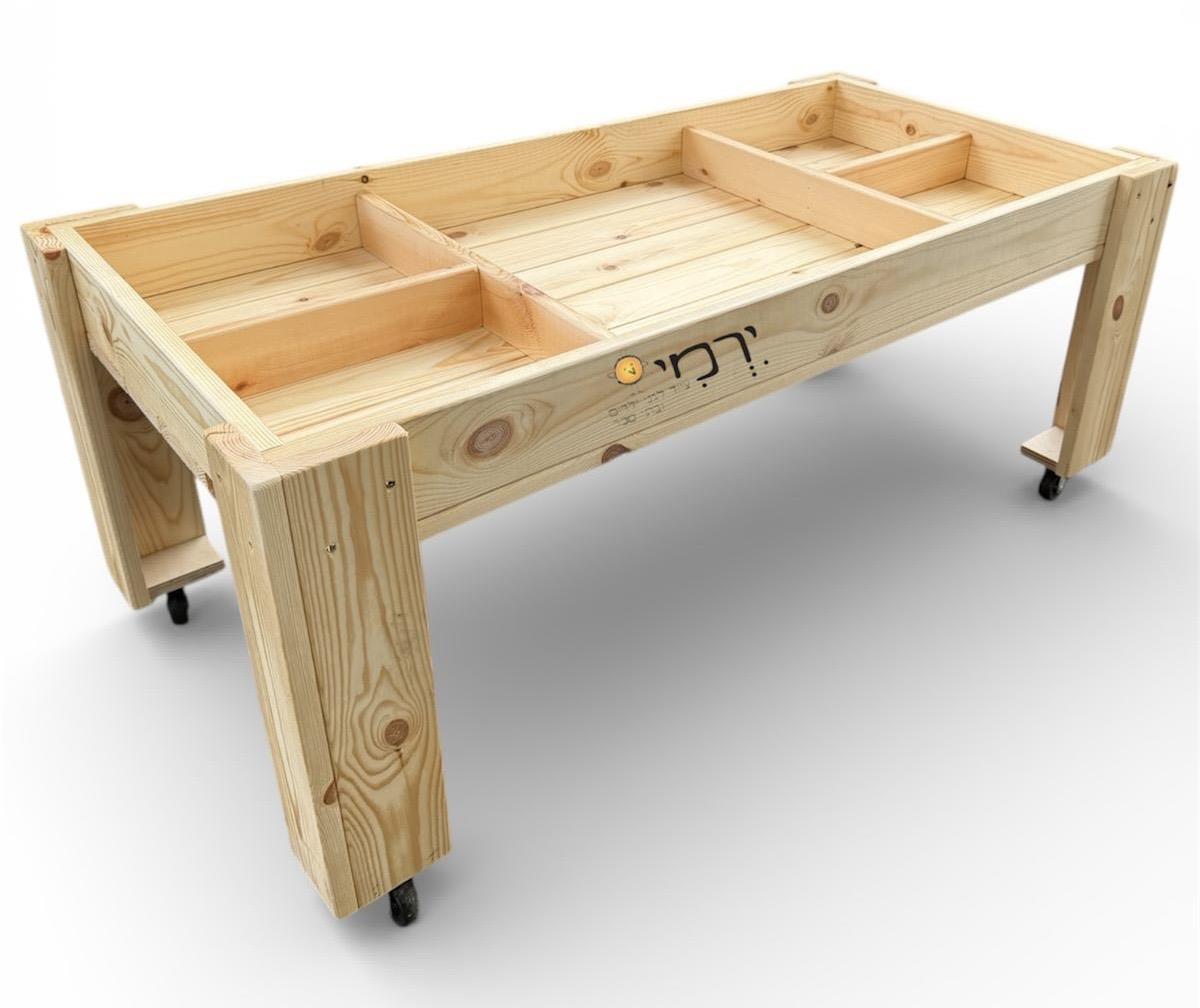 שולחן פעילות מוטורית נייד עץ מלא