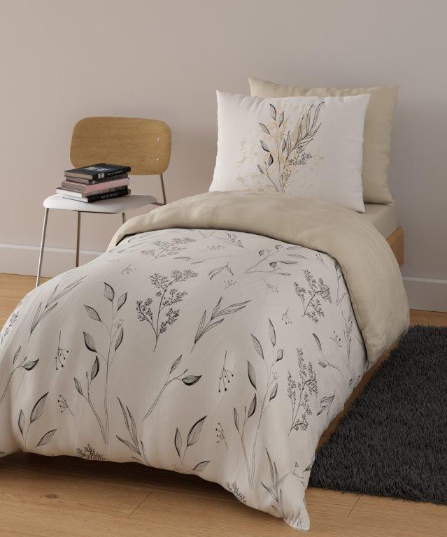 סט מצעים מיטה וחצי 100% כותנה דגם - שיקמה