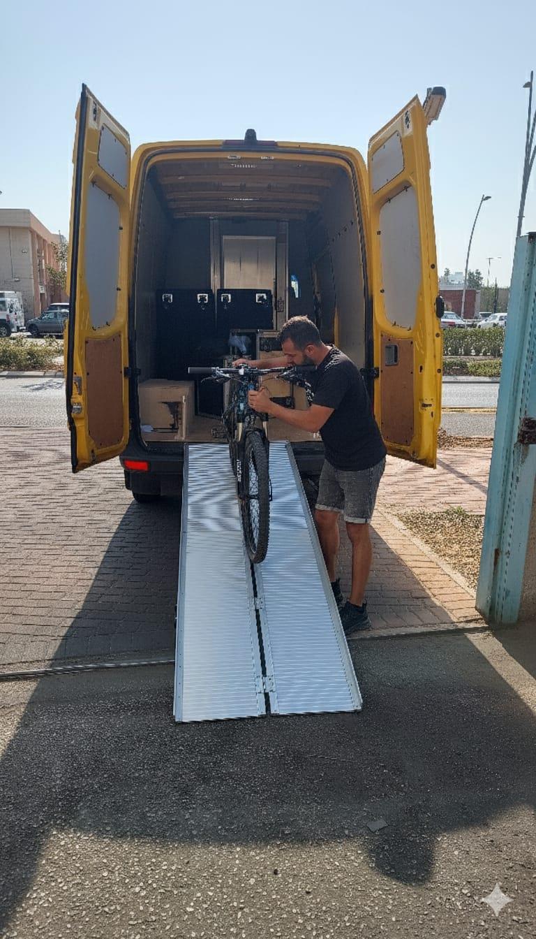 רמפה לפריקה והעמסה לטנדר מסחרי מתקפלת אלומיניום אורך 2.4 מטר רוחב 73 סמ 2 רגליים קמפינג לייף